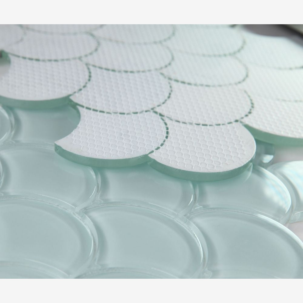 Dracarys Scale Turquoise 9.5x9.5 Glossy Mosaic Tile
