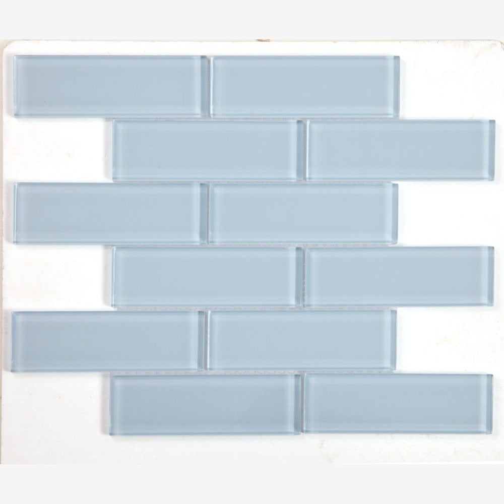 Clea Lucy Blue Glass 11.75x11.75 Glossy Mosaic Tile