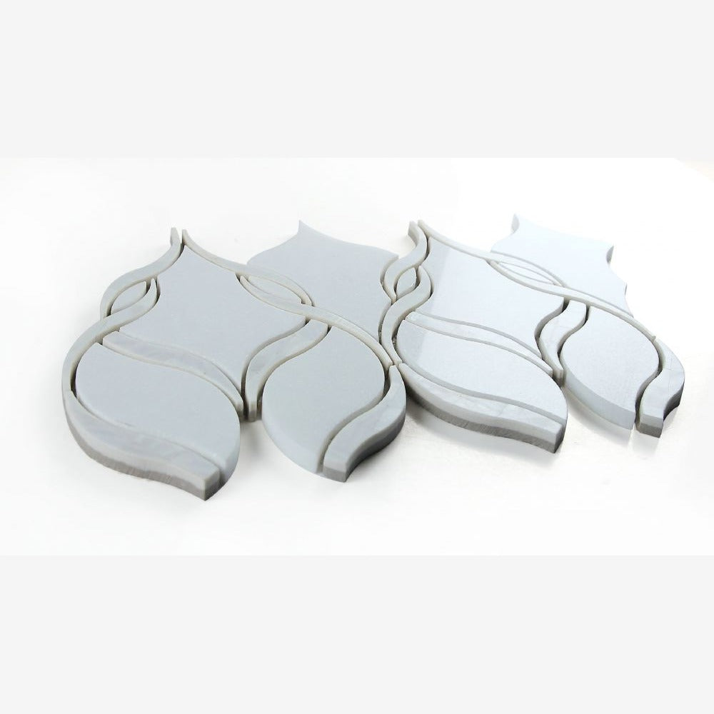 Drisca Pearl Thassos 7.5x11.75 Polished Glass Mosaic Tile - view 3