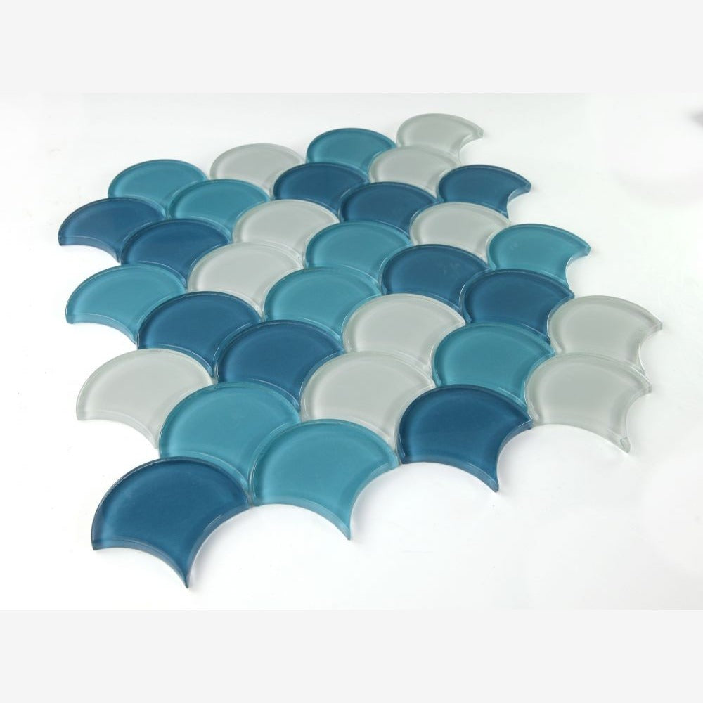 Dracarys Scale Ocean Glass 12x12 Glossy Mosaic Tile