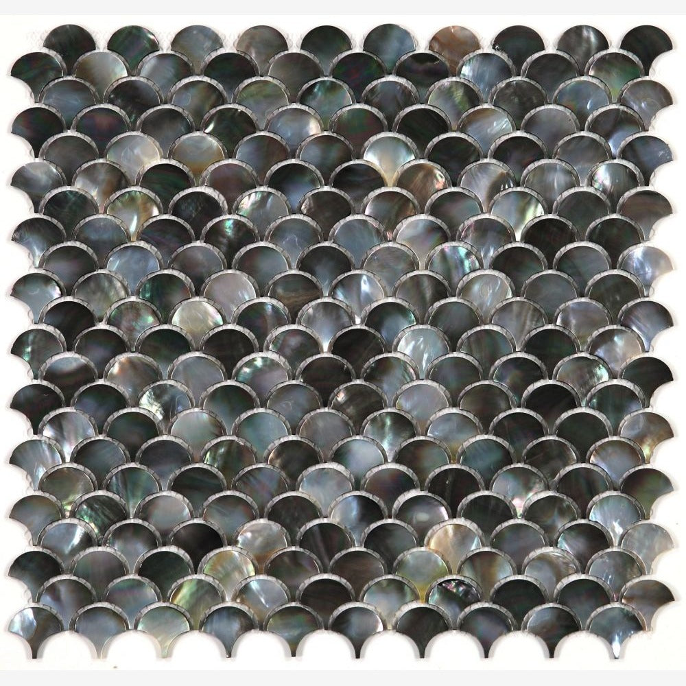 Elysia Black Scale 11.75 x 11.75 Mosaic Tile