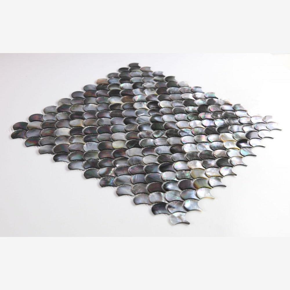 Elysia Black Scale 11.75 x 11.75 Mosaic Tile