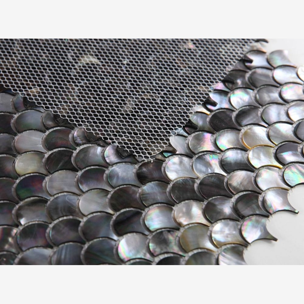 Elysia Black Scale 11.75 x 11.75 Mosaic Tile