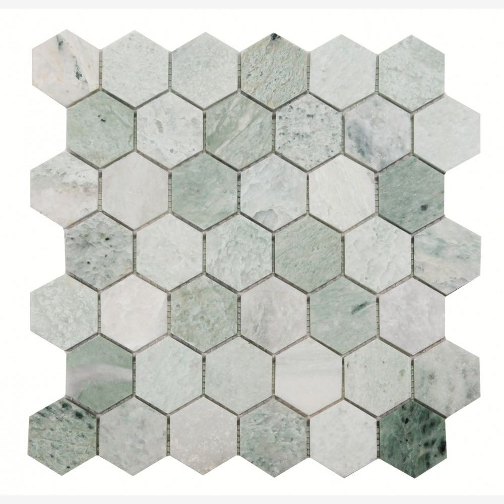 Hexalux Green 11.75x12 Polished Mosaic Tile
