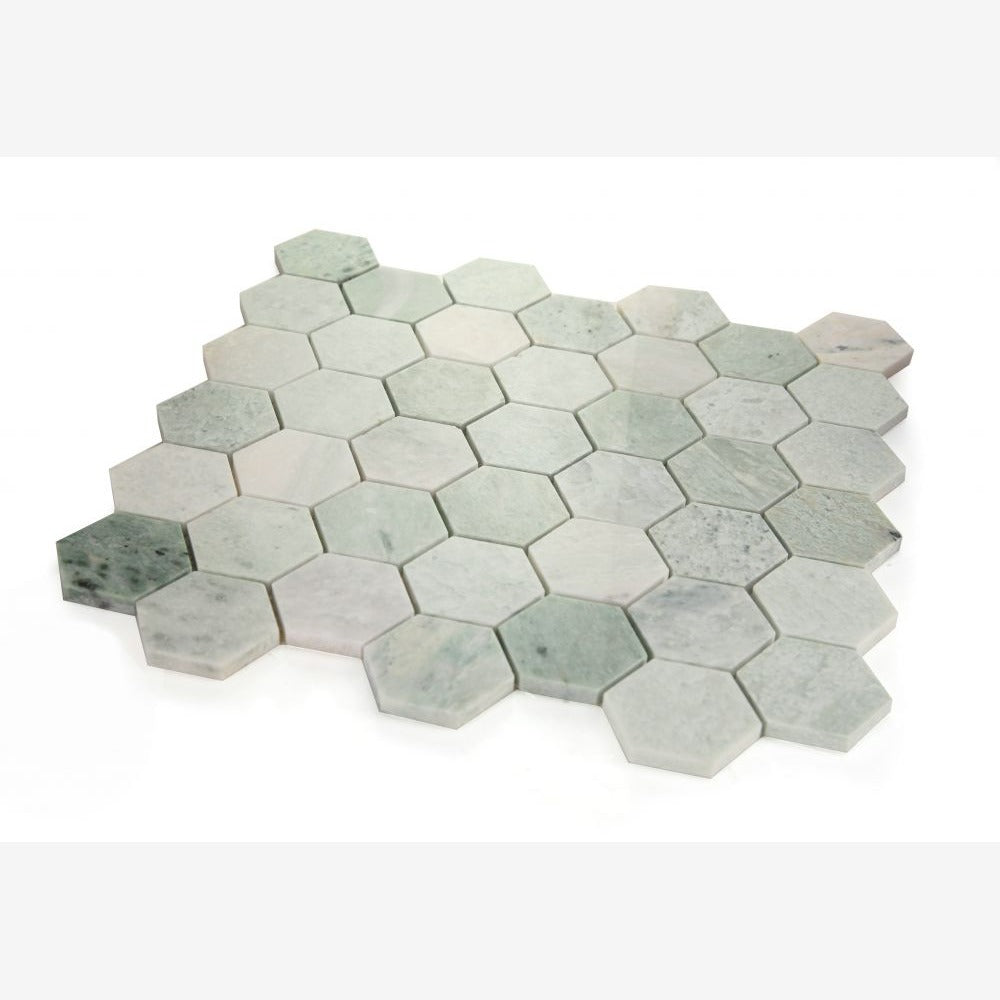Hexalux Green 11.75x12 Polished Mosaic Tile