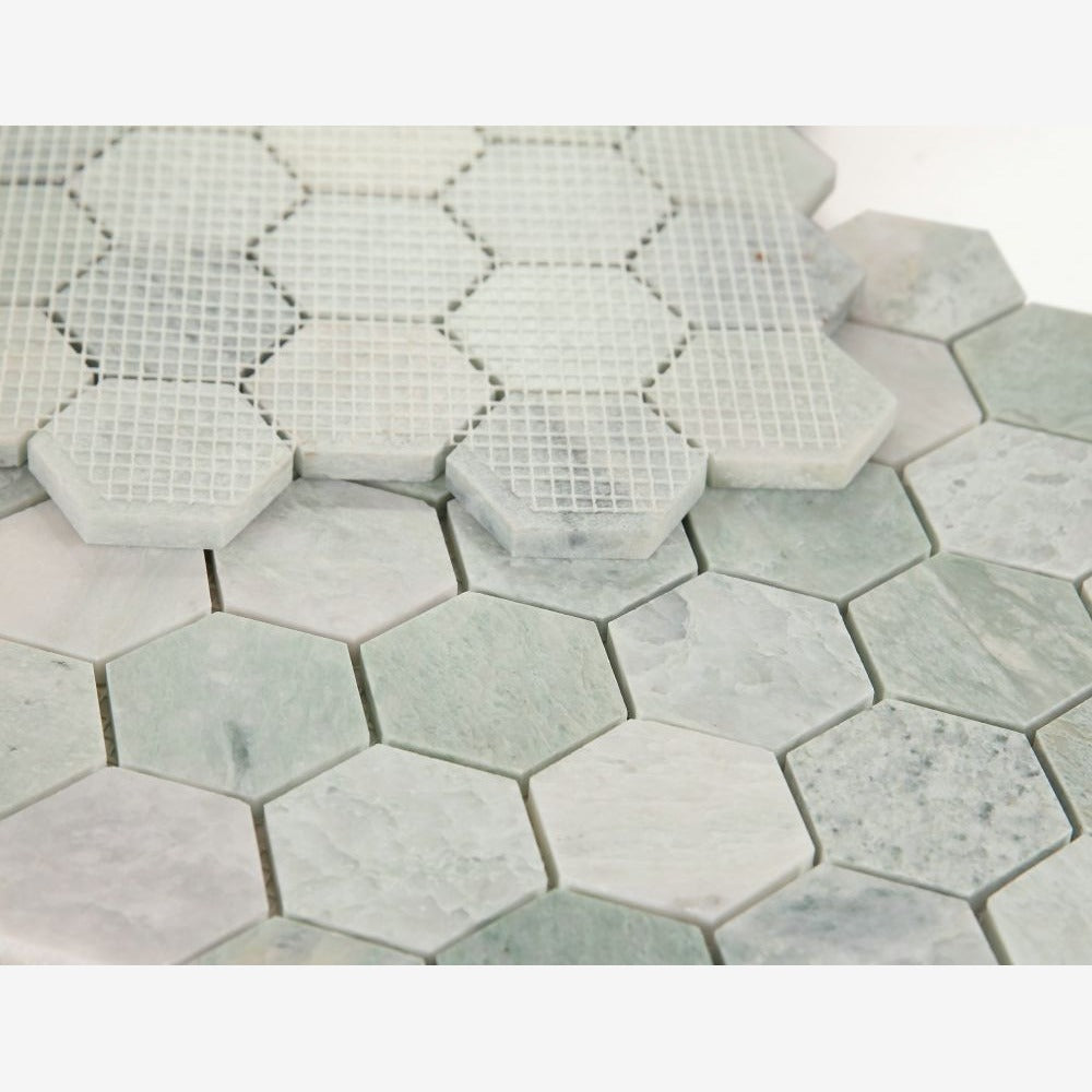 Hexalux Green 11.75x12 Polished Mosaic Tile