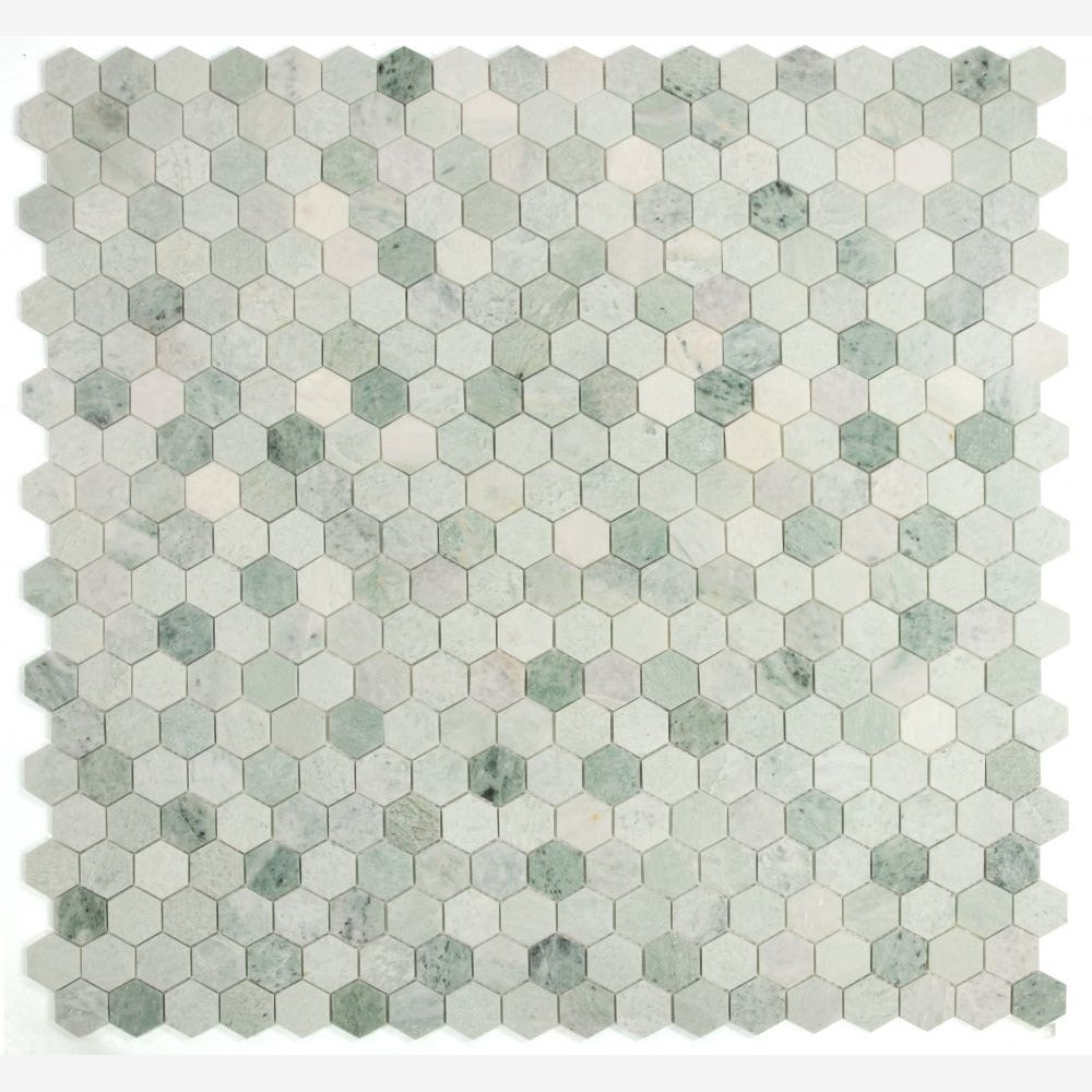 Hexalux Green 11.75x12 Polished Mosaic Tile