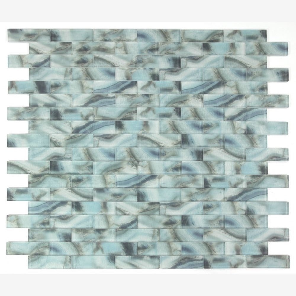 Oxi Onyx Ocean 11.75x11.75 Glass Mosaic Tile