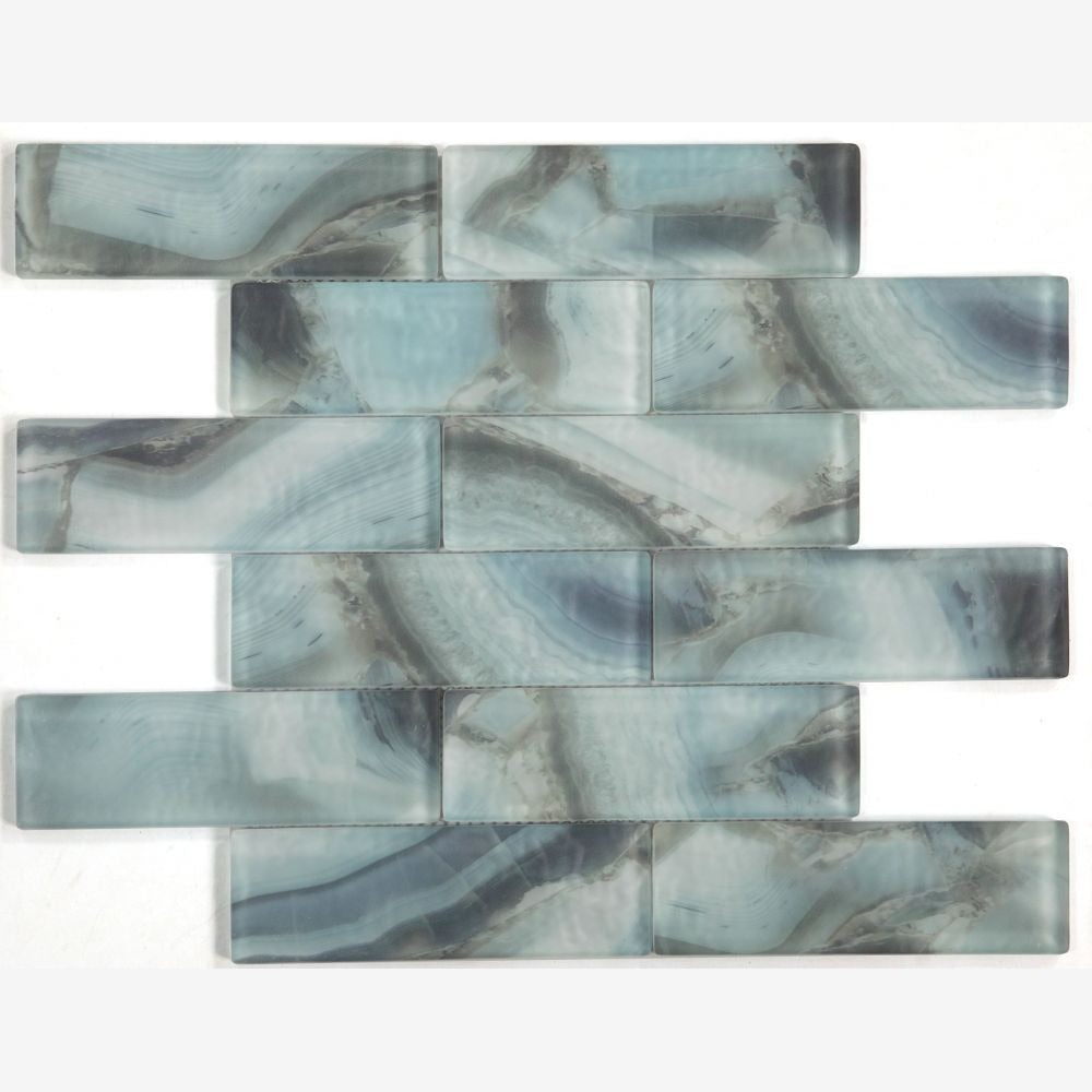 Oxi Onyx Ocean 11.75x11.75 Glass Mosaic Tile