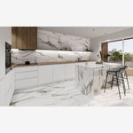 Load image into Gallery viewer, Calacatta Fantasy Topo Polished 48x48 Porcelain Tile
