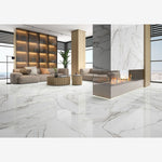 Load image into Gallery viewer, Calacatta Fantasy Topo Polished 48x48 Porcelain Tile
