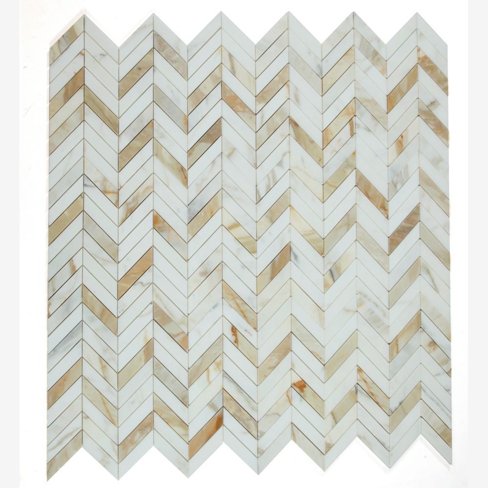 Vector Calacatta Gold Honed 11x11 Marble Mosaic Tile