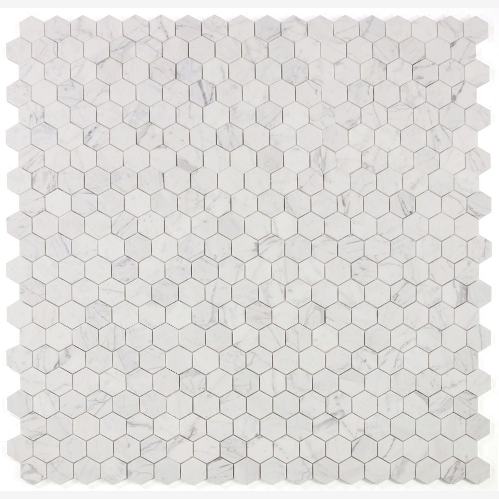 Hexalux Calacatta White Honed 2x2 11.75x12 Mosaic Tile