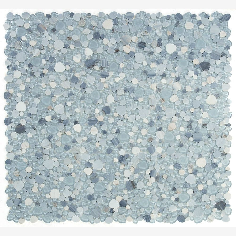 Cobble Blue 12x12 Glass Mosaic Tile