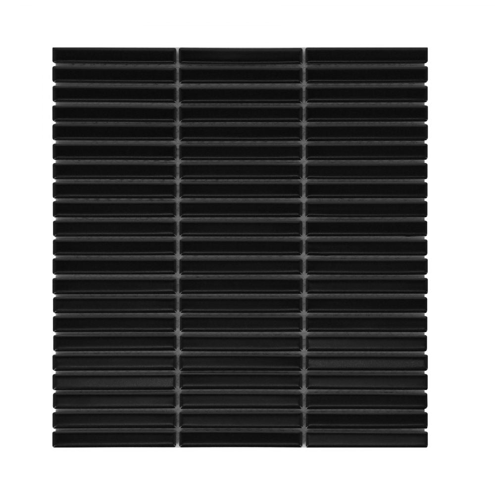 Ethereal Black Band 11.25x12 Matte Porcelain Tile