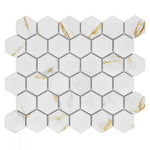 Load image into Gallery viewer, Hulu Hexagon Calacatta Matte 11x12.75 Porcelain Tile
