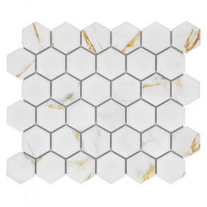 Hulu Hexagon Calacatta Matte 11x12.75 Porcelain Tile