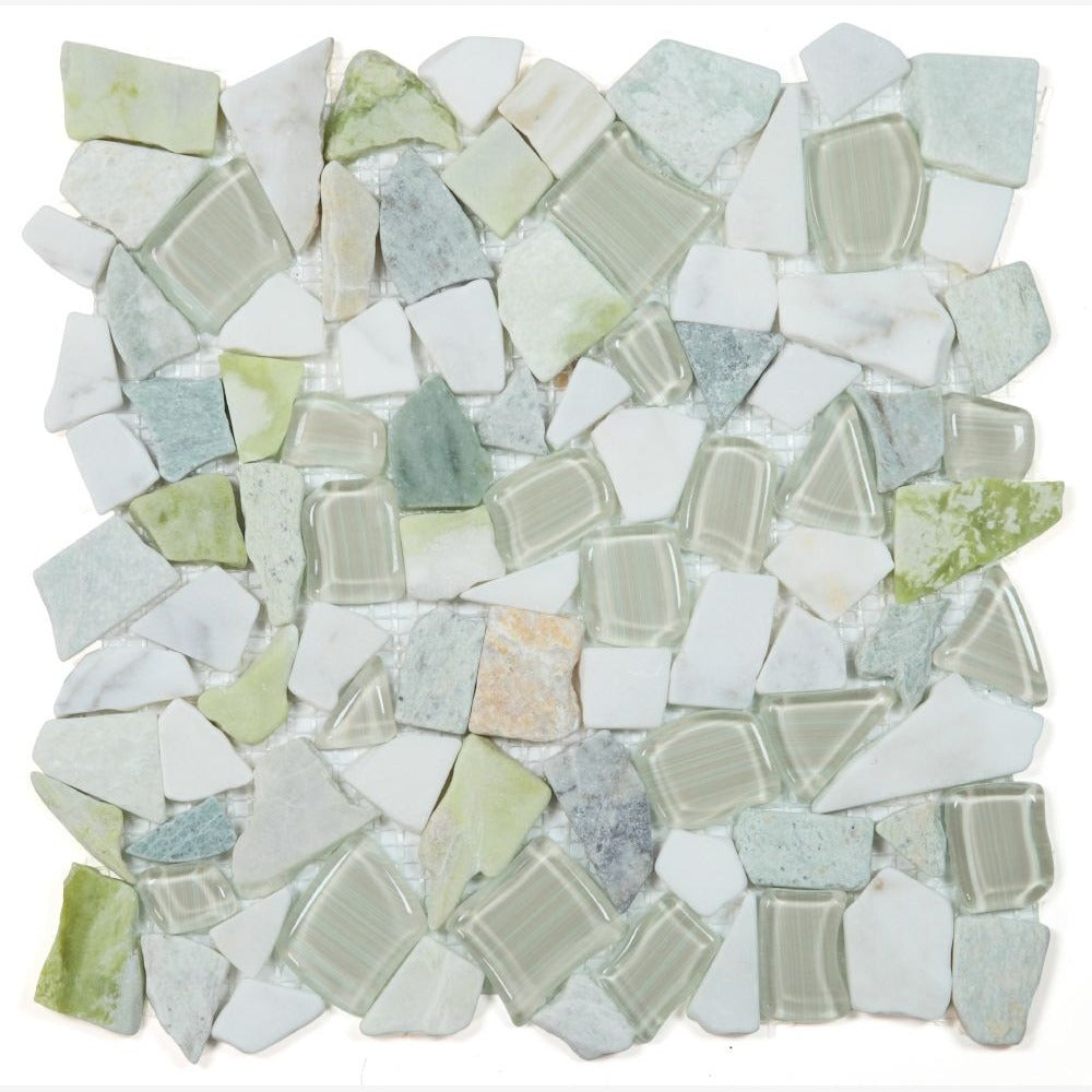 Spring Bone Tile Brimstone Spring 12x12 Mosaic Tile Sample – Tilezz