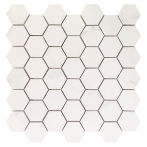 Trilogy Calacatta White Soft 2x2 Hexagon 12x12 Porcelain Tile