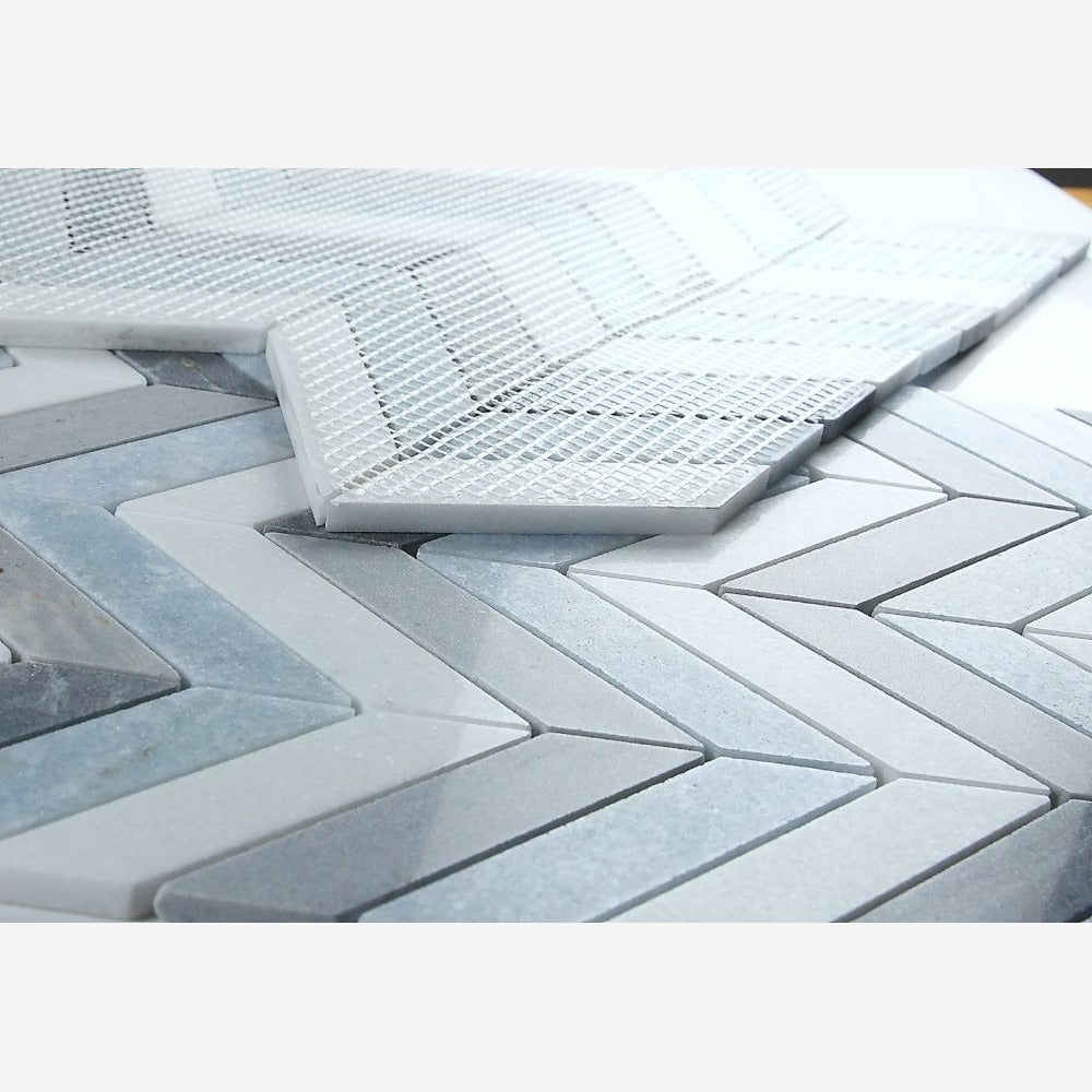 Vector Deep Ocean 10.75x12.25 Marble Mosaic Tile