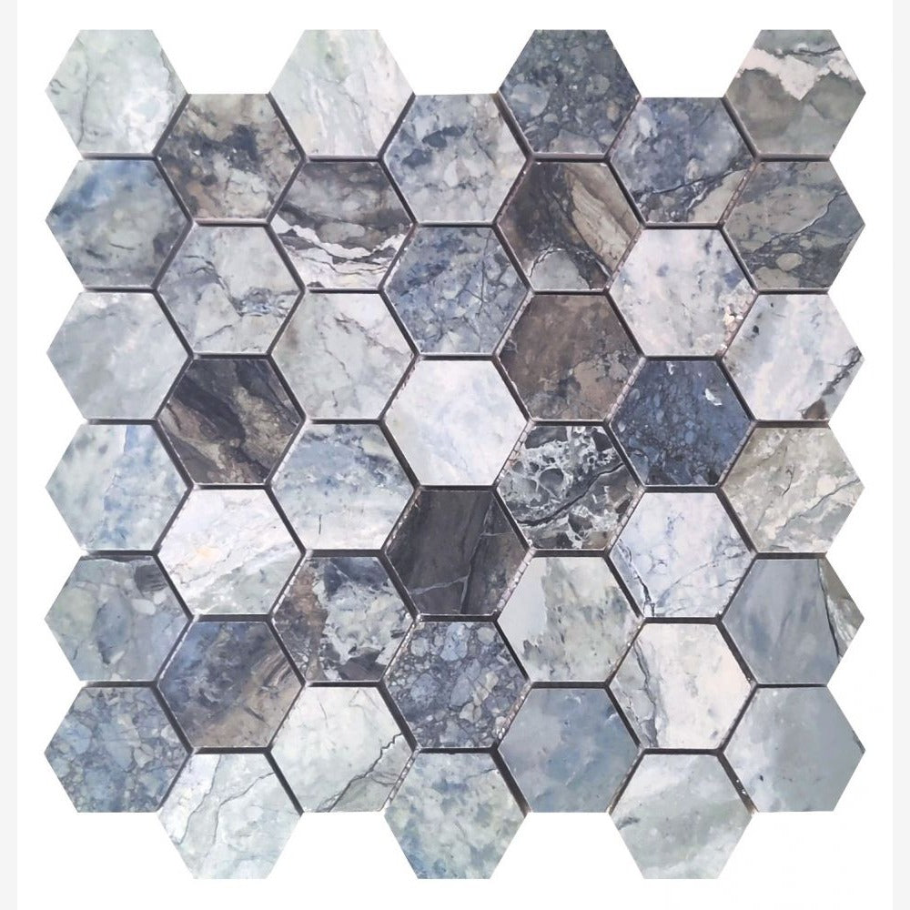 Ebonite Ocean Hexagon 12x12 Matte Porcelain Tile