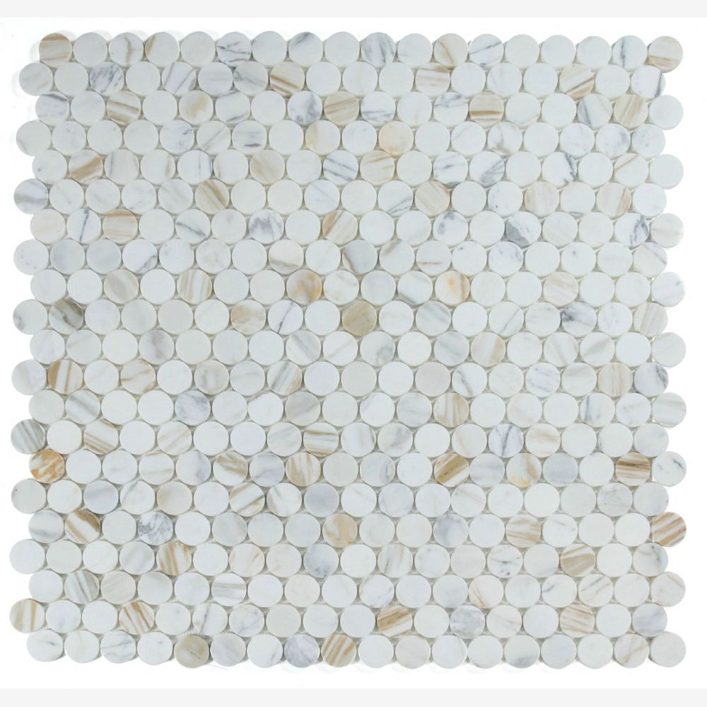 Orbix Marble Large Calacatta Polished 2x2 11.75x12 Mosaic Tile