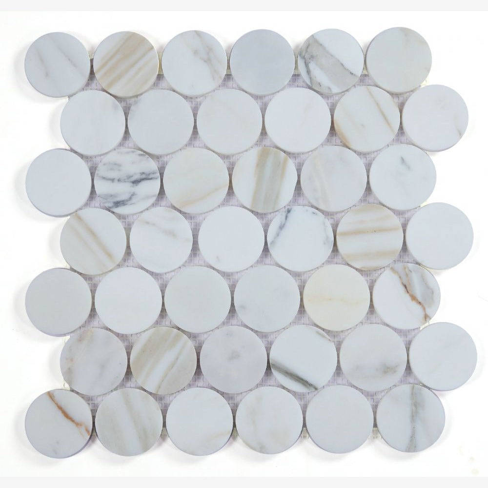Orbix Marble Large Calacatta Polished 2x2 11.75x12 Mosaic Tile