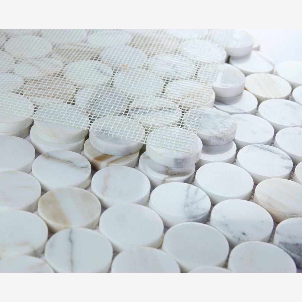 Orbix Marble Large Calacatta Polished 2x2 11.75x12 Mosaic Tile