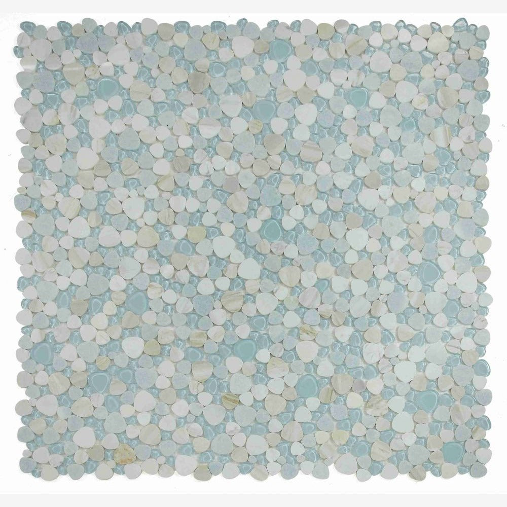 Cobble Sky 12x12 Glass Mosaic Tile
