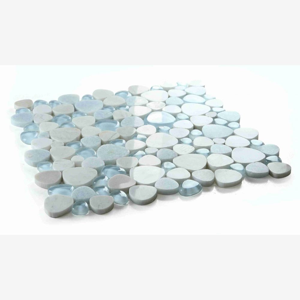 Cobble Sky 12x12 Glass Mosaic Tile