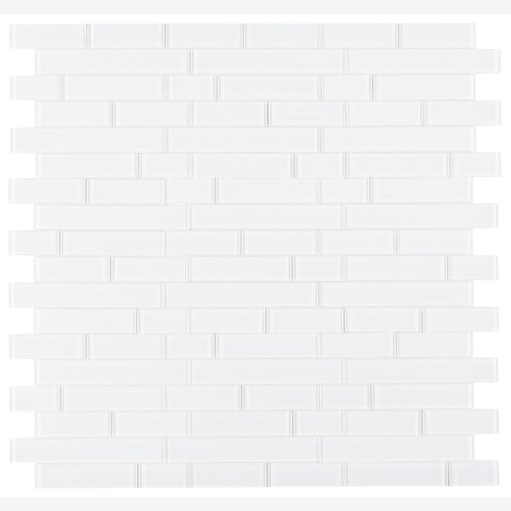 Clea White Shining Multi Size Glass 11.75x11.75 Glossy Mosaic Tile