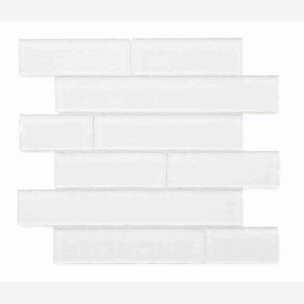 Neolith White Glossy 11.75x11.75 Glass Mosaic Tile