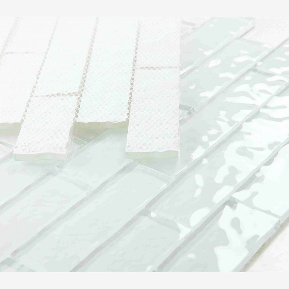 Neolith White Glossy 11.75x11.75 Glass Mosaic Tile