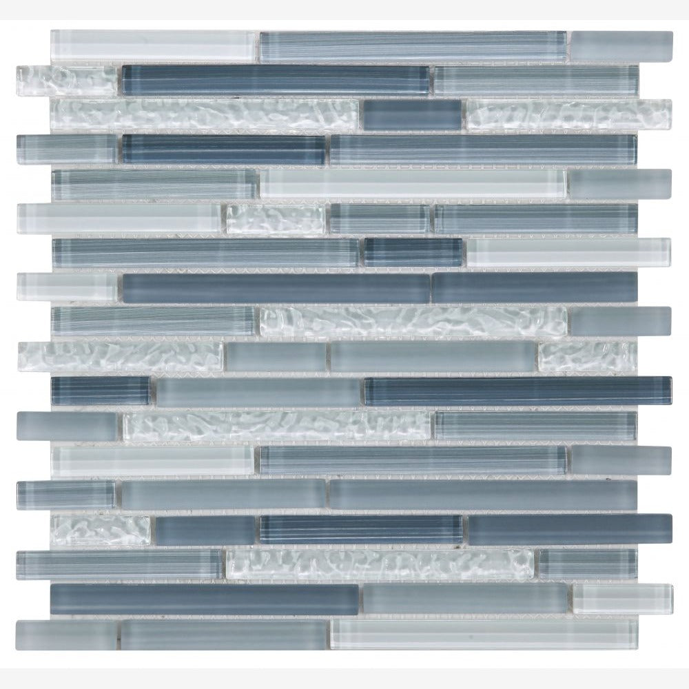 Tempest Blue 11.75x12 Glass Mosaic Tile