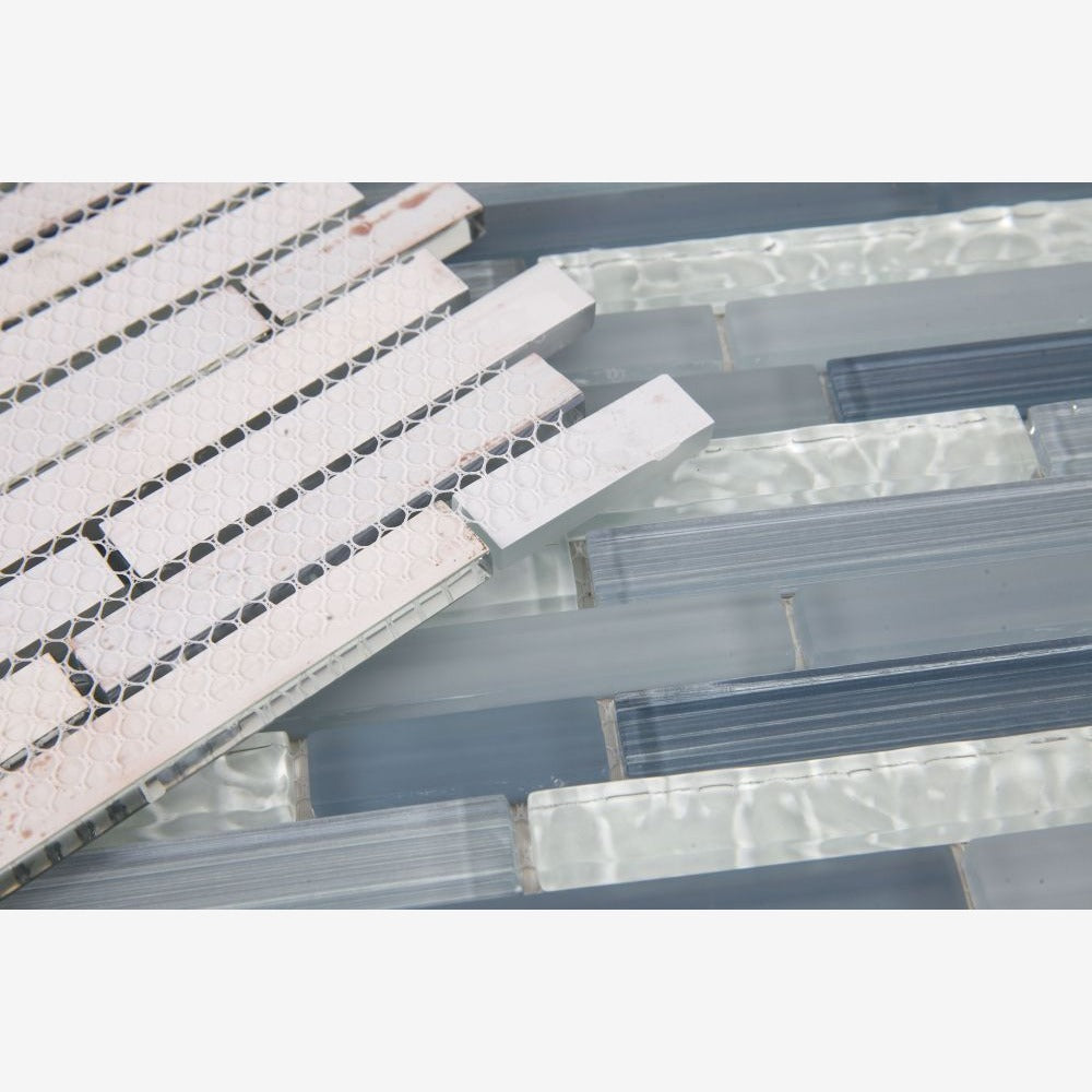 Tempest Blue 11.75x12 Glass Mosaic Tile