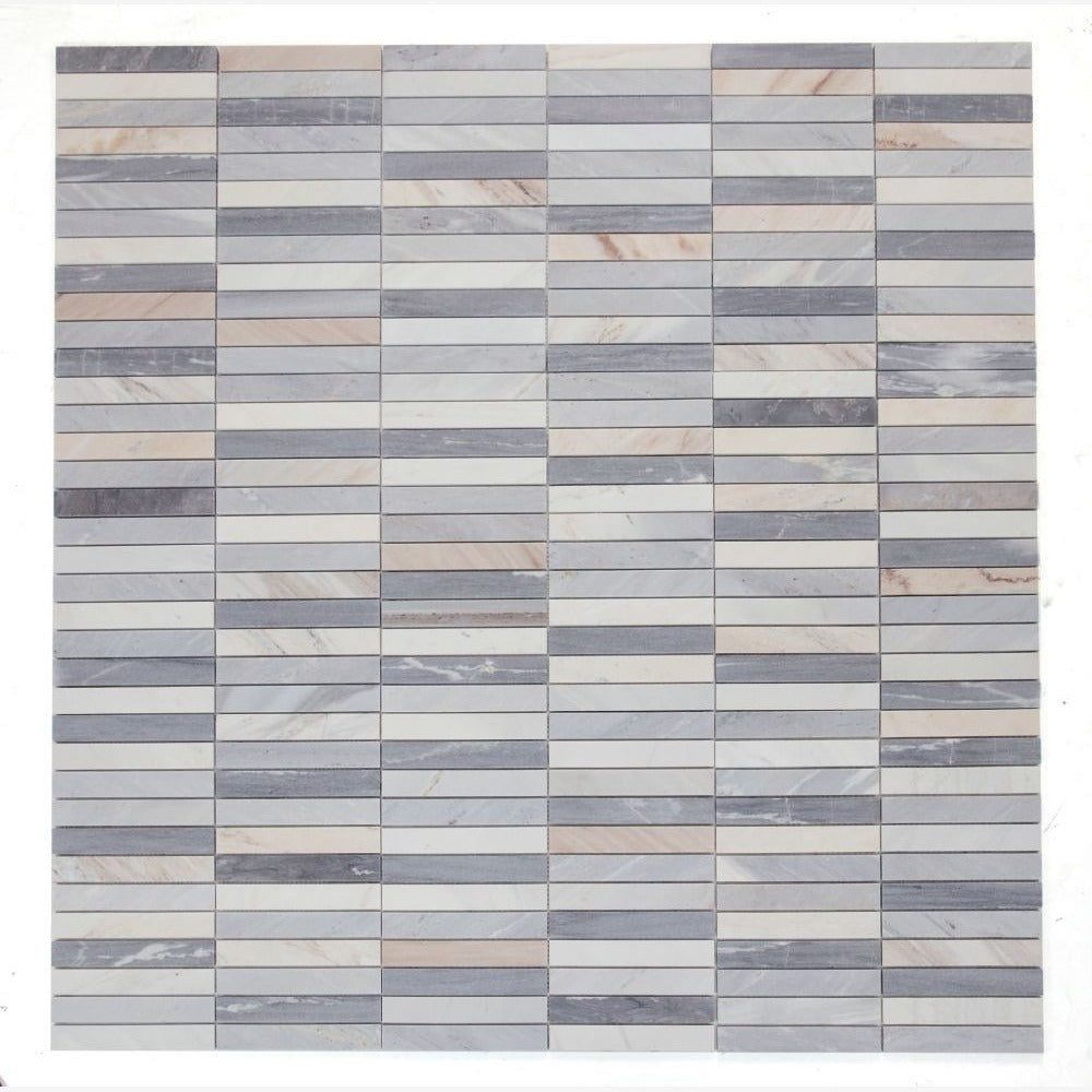 Enclave Blue 11.75x11.75 Polished Marble Mosaic Tile