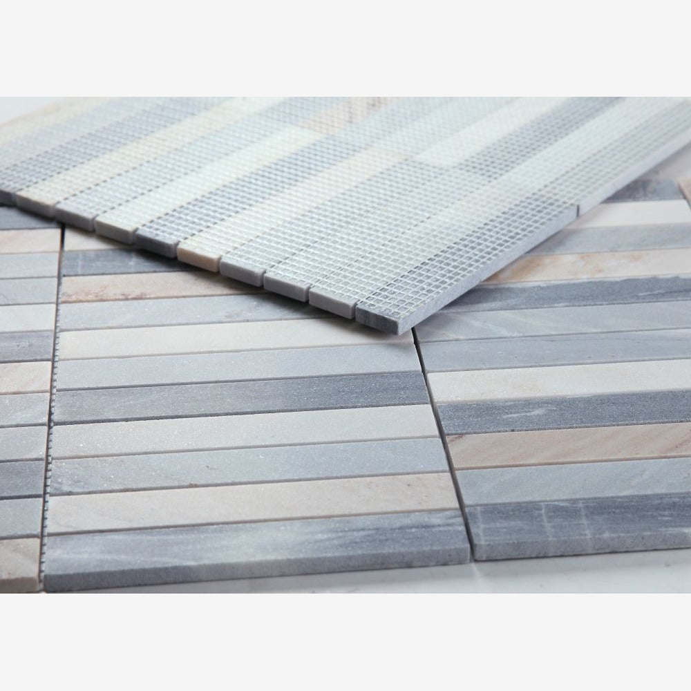Enclave Blue 11.75x11.75 Polished Marble Mosaic Tile