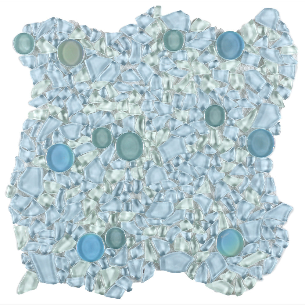 Sereno Blue 10.75x10.75 Glass Mosaic Tile