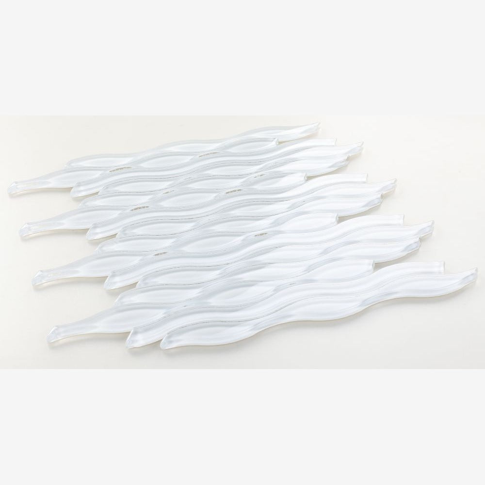 Cresca White 11.50x12.50 Glossy Glass Mosaic Tile