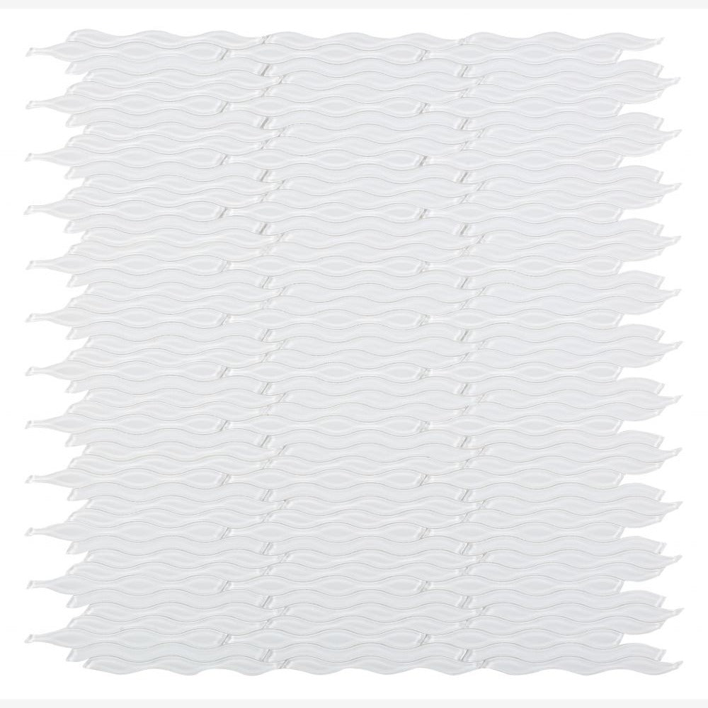 Cresca White 11.50x12.50 Glossy Glass Mosaic Tile
