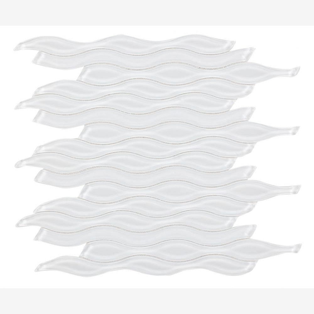Cresca White 11.50x12.50 Glossy Glass Mosaic Tile