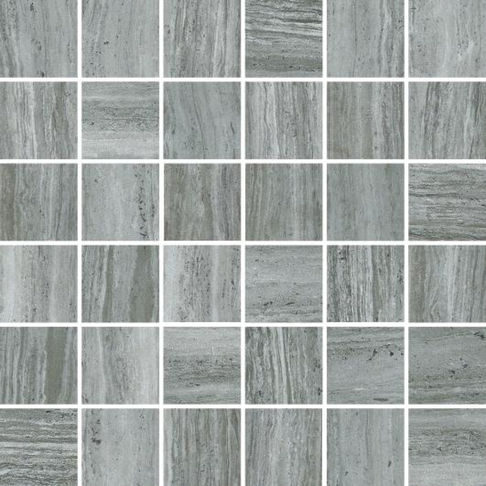 River Grey Matte Square Mosaic 12x12 Porcelain Tile