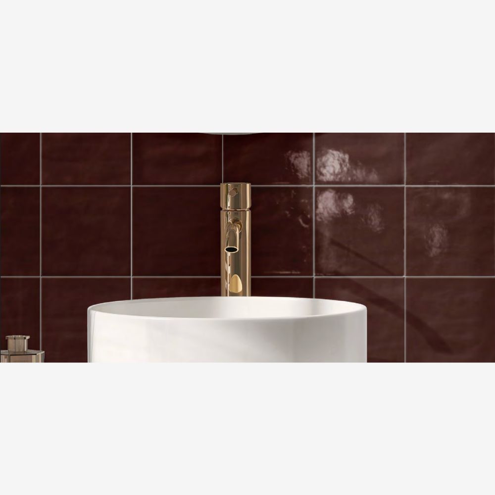 Solenne Burgundy 6x6 Porcelain Tile Glossy