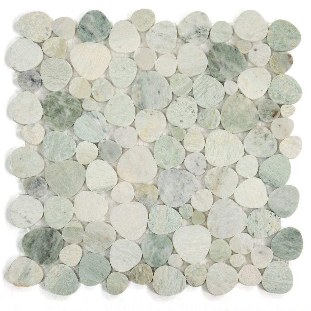 Hudson Verde Marble Pebble Mosaic Tile