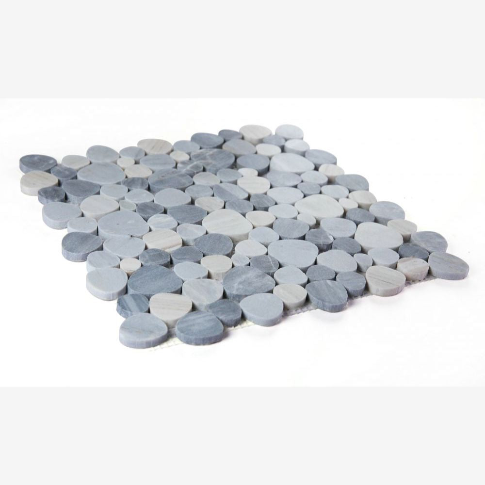 Hudson Italian Blue Marble Pebble Mosaic Tile