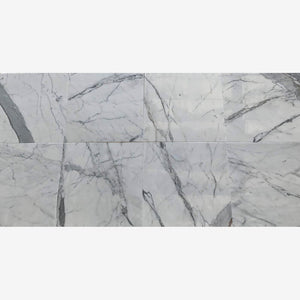 Statuario White 18x18 Polished Marble Field Tile