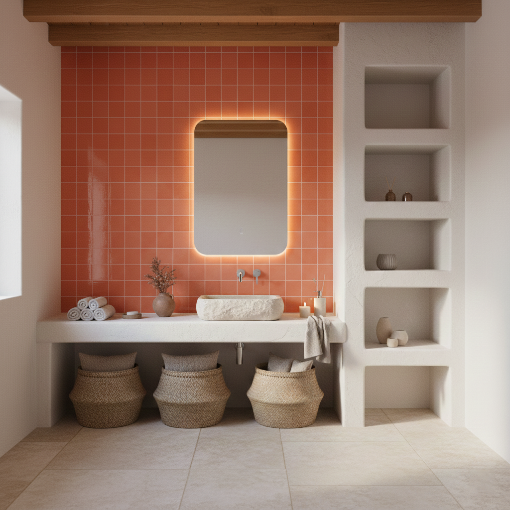 St Lucia Peach 5x5 Ceramic Tile Glossy – Tilezz