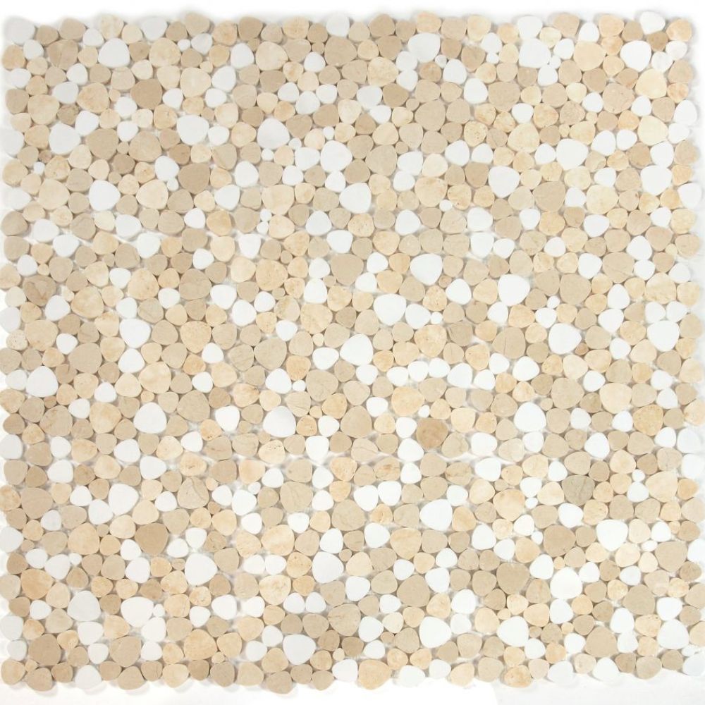 Hudson Marfil Marble Pebble Mosaic Tile