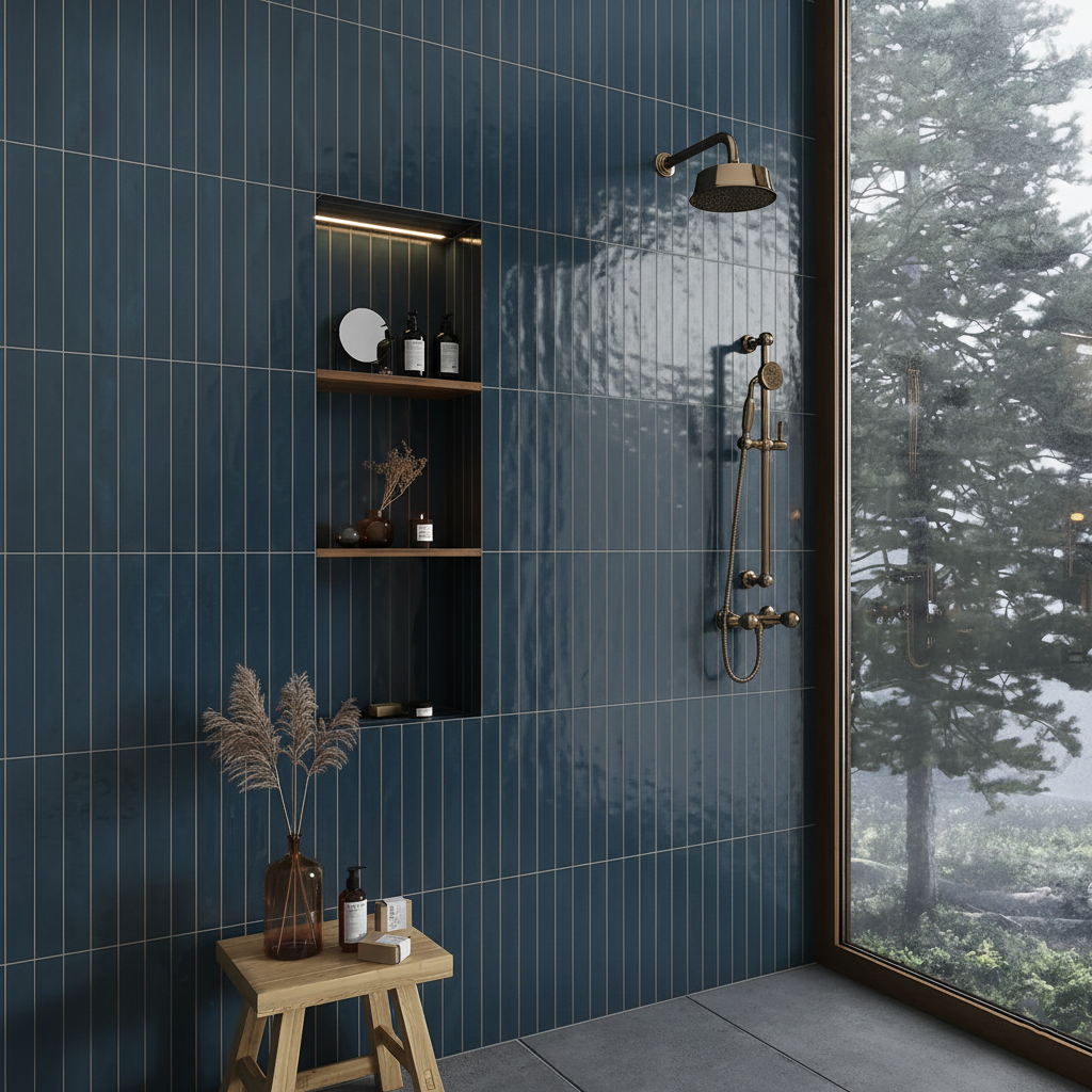 Zellure Celadon Blue 2x16 Glossy Ceramic Tile