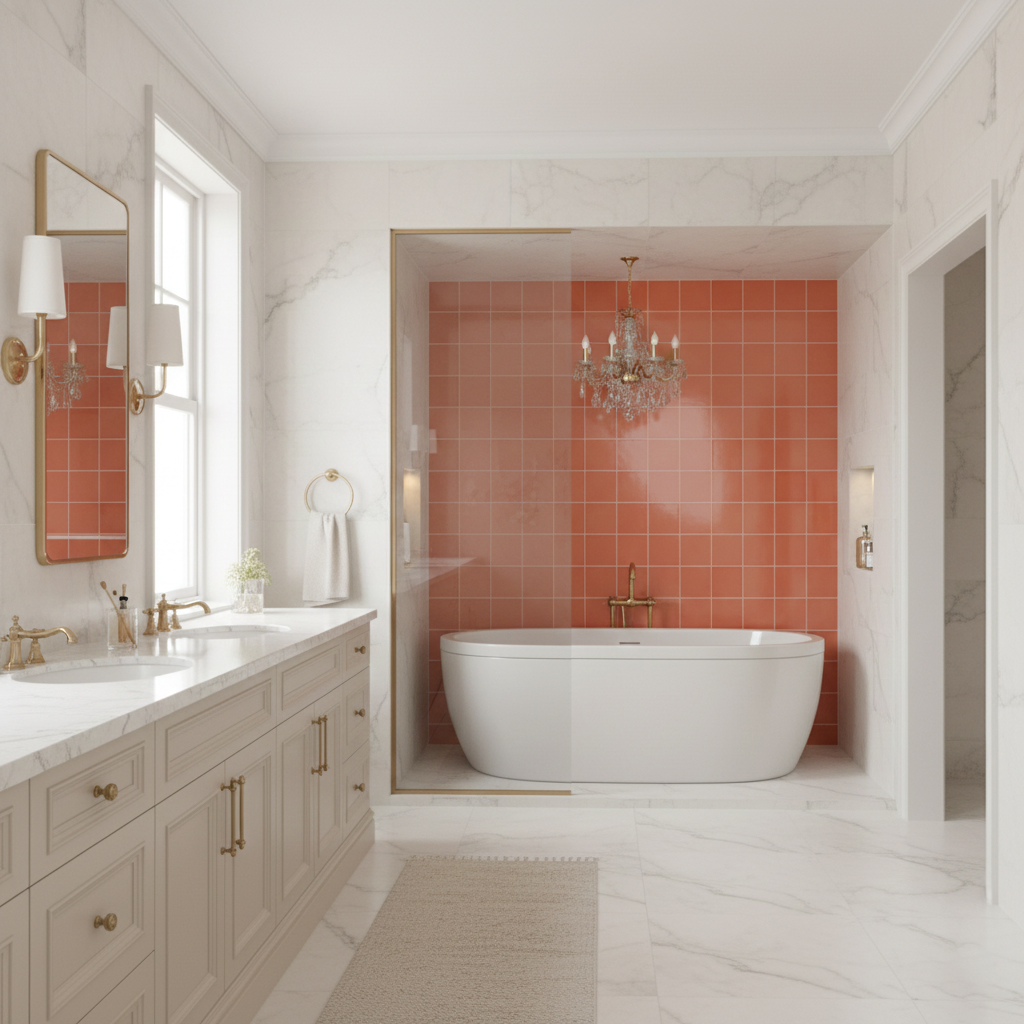 St Lucia Peach 5x5 Ceramic Tile Glossy – Tilezz